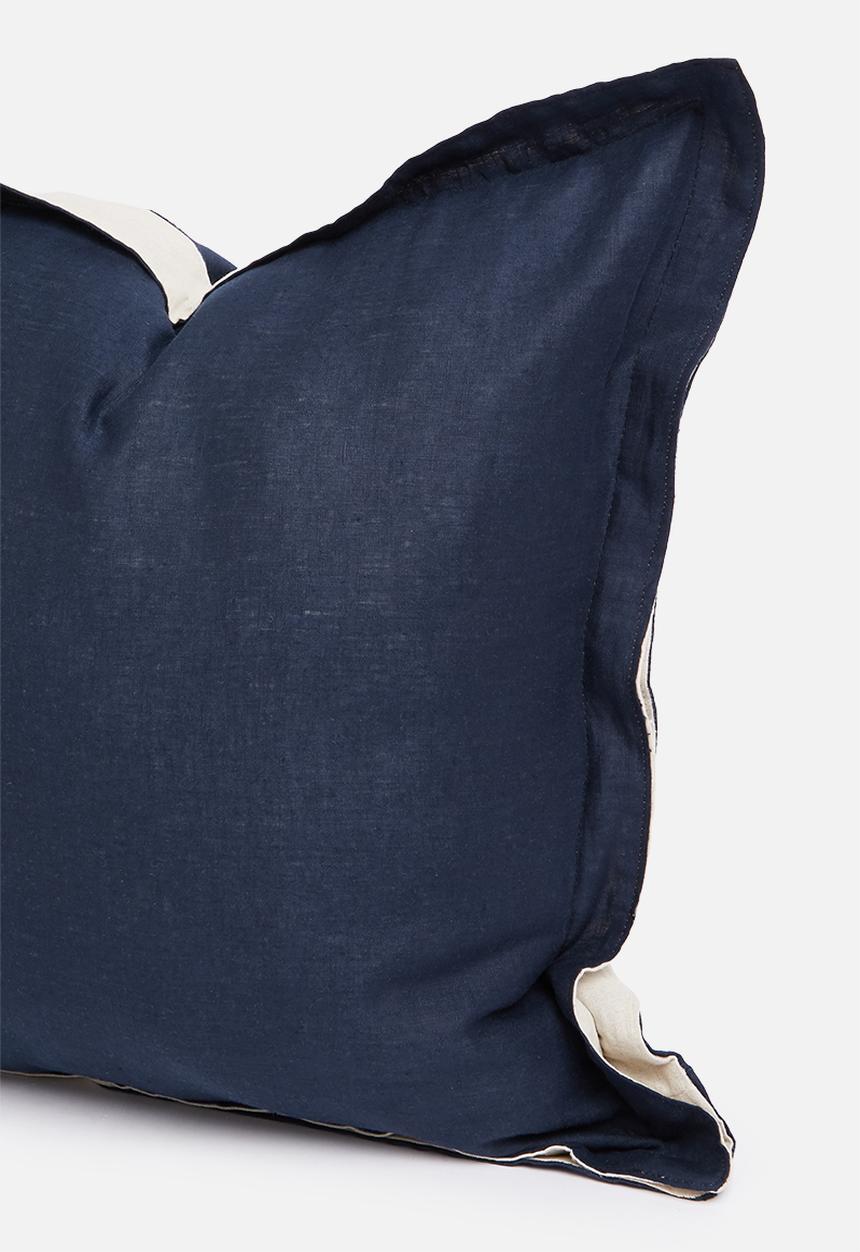 Sixth Floor - Oshun cushion cover - navy & natural