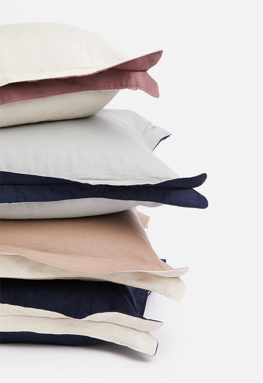 Sixth Floor - Oshun cushion cover - navy & natural