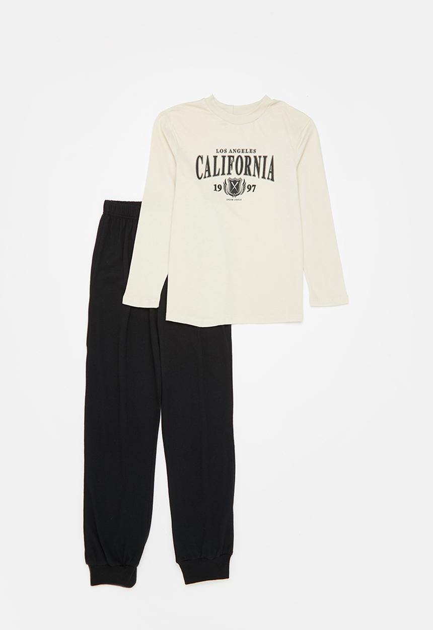 Rebel Republic - Printed pj set - neutral & black