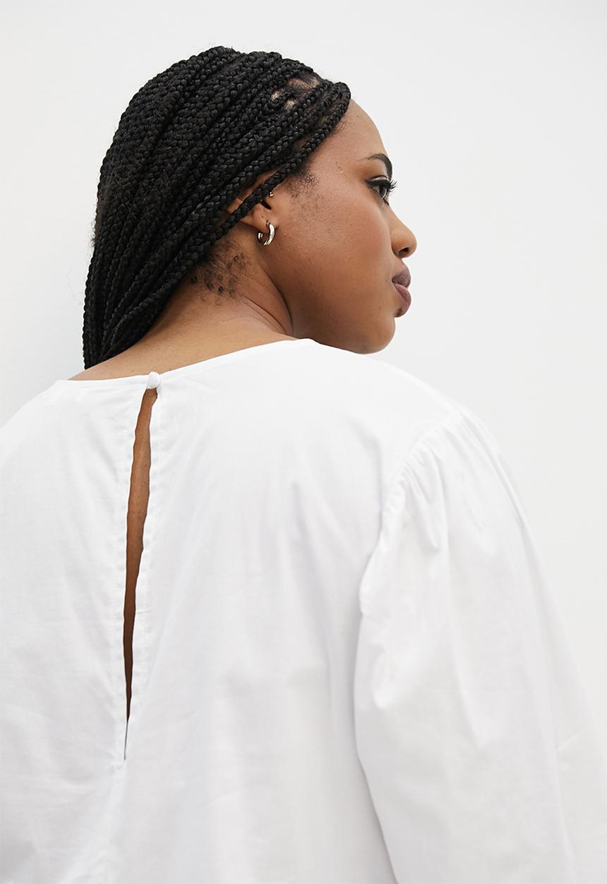 Superbalist - Gauged sleeve poplin shell - white