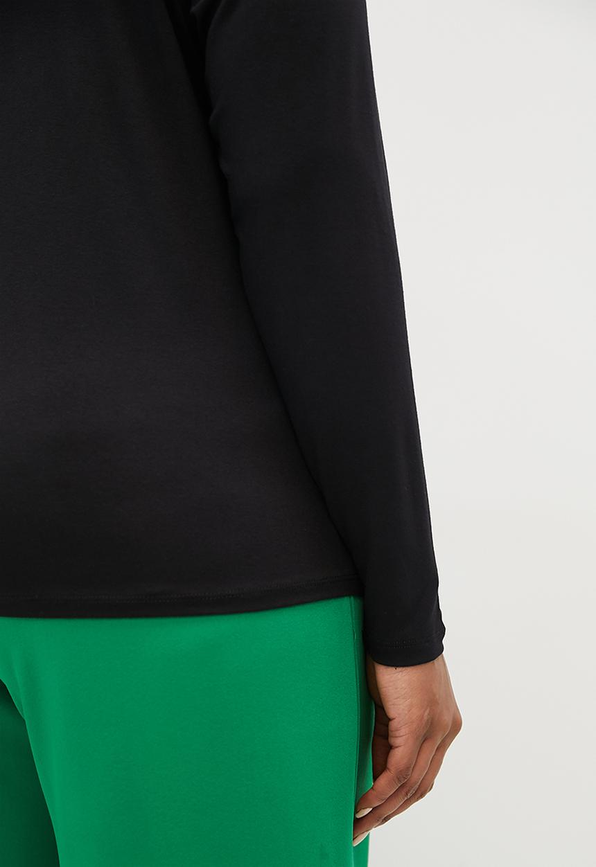 Superbalist - Ruched poloneck top - black