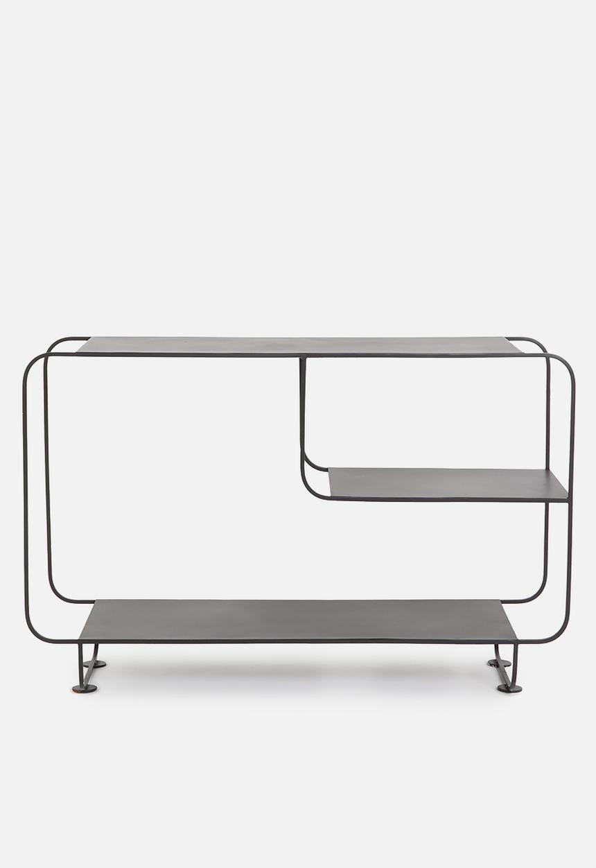 Sixth Floor - Nova 2 shelf metal cabinet - black