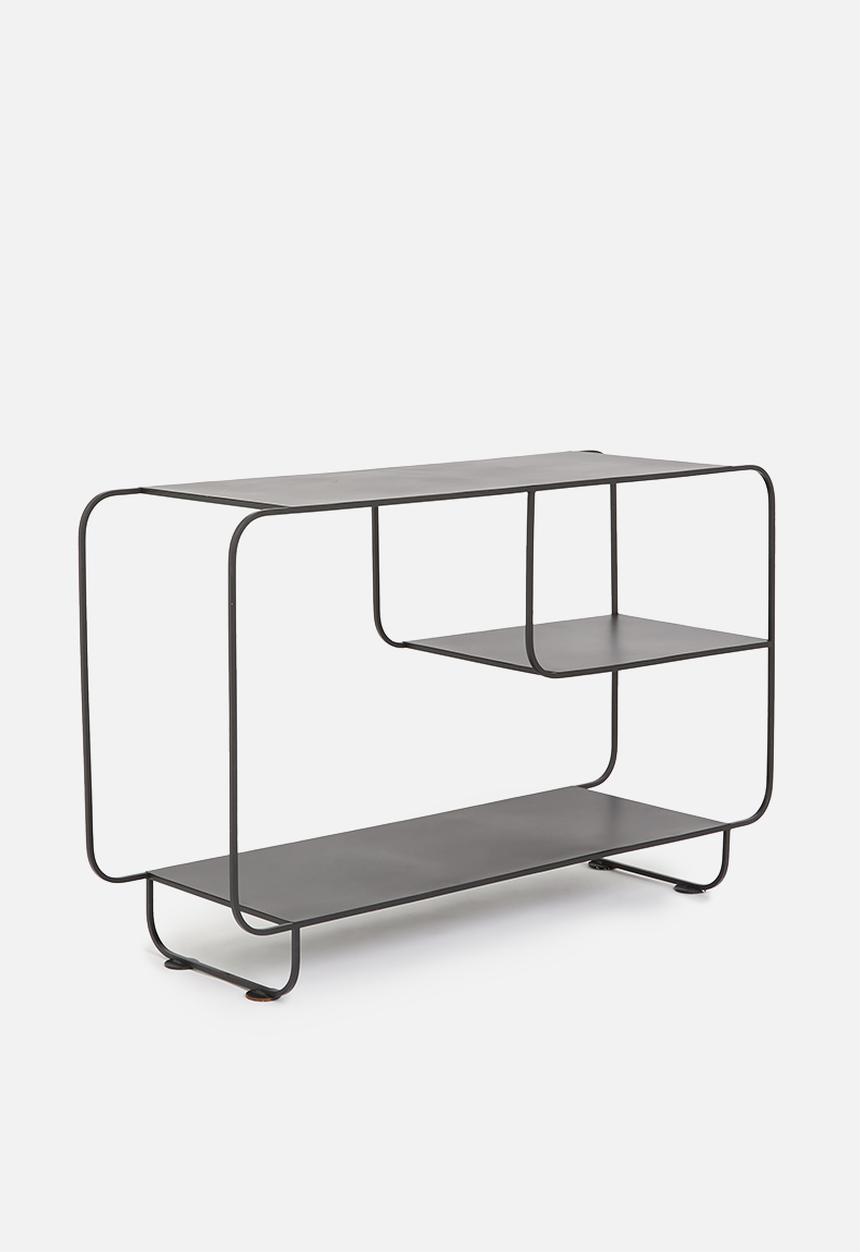 Sixth Floor - Nova 2 shelf metal cabinet - black