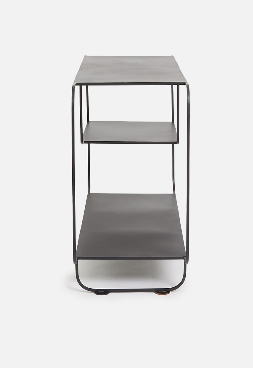 Sixth Floor - Nova 2 shelf metal cabinet - black