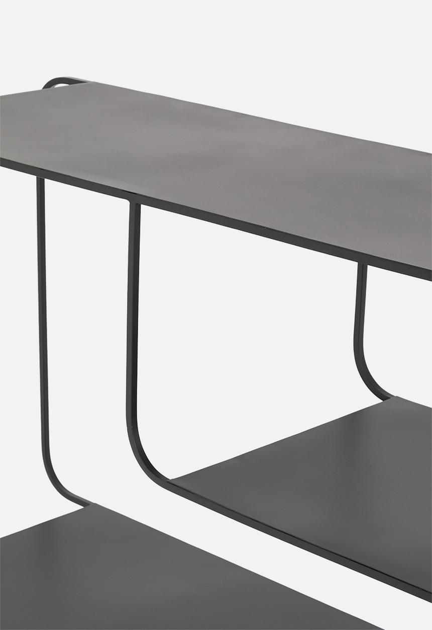 Sixth Floor - Nova 2 shelf metal cabinet - black