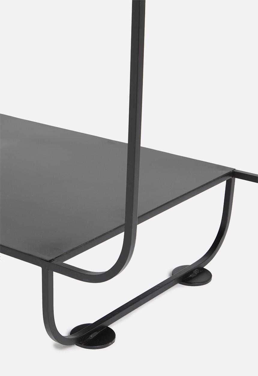 Sixth Floor - Nova 2 shelf metal cabinet - black