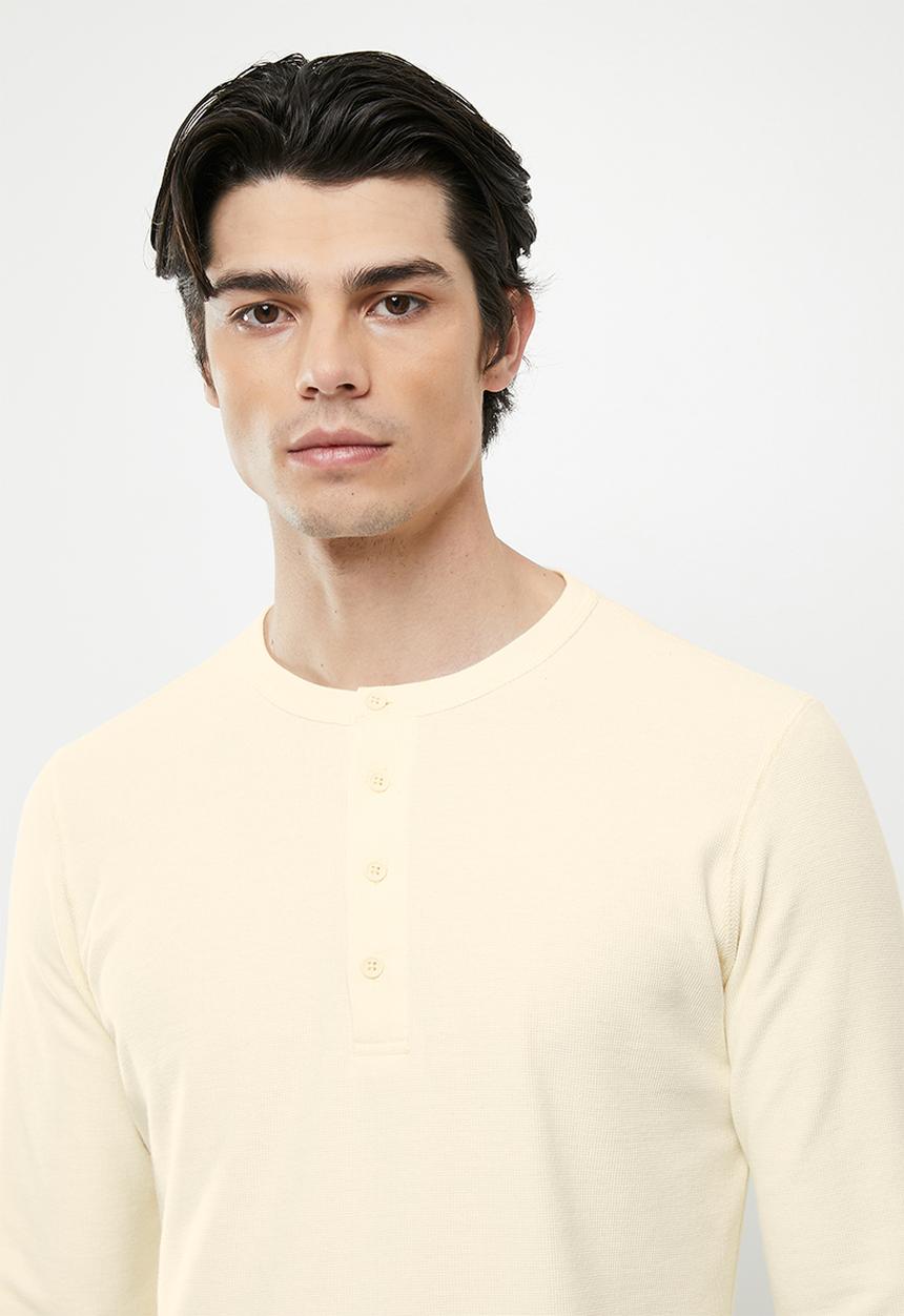 MANGO - Oliver Henley collar long-sleeved t-shirt - neutral