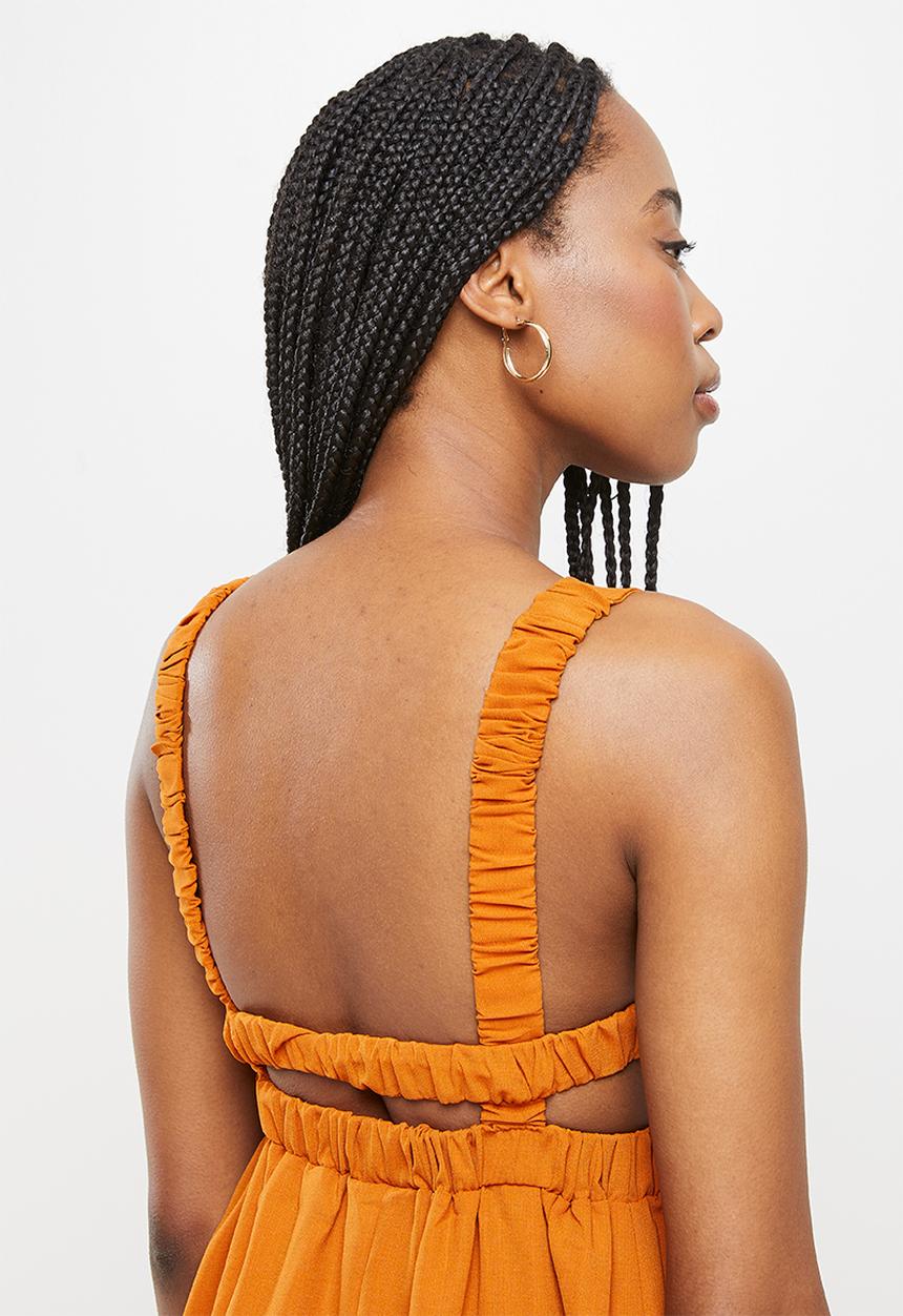 dailyfriday - Open back midi dress - tan