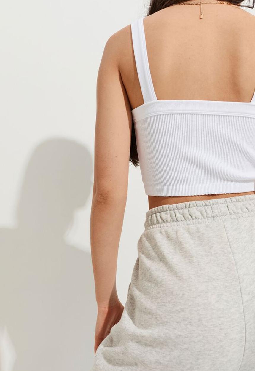 Cotton On - Seamless nelly straight neck tank - white