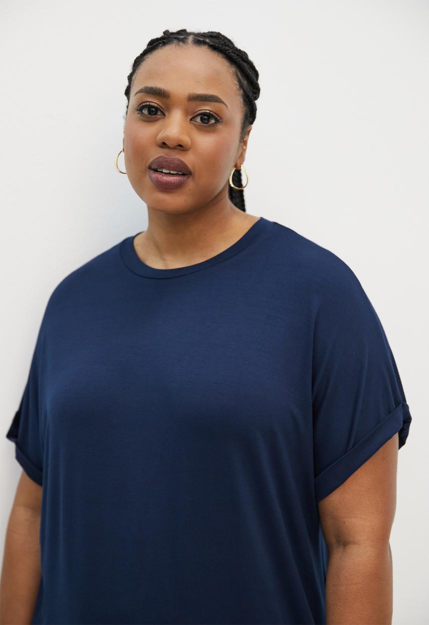 edit Plus - Grown on sleeve tee dress - indigo