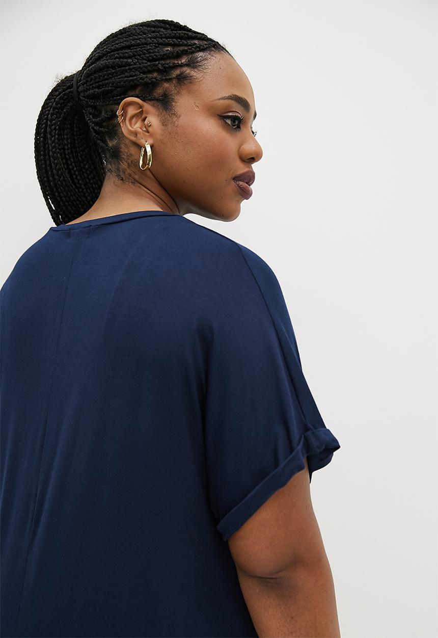 edit Plus - Grown on sleeve tee dress - indigo