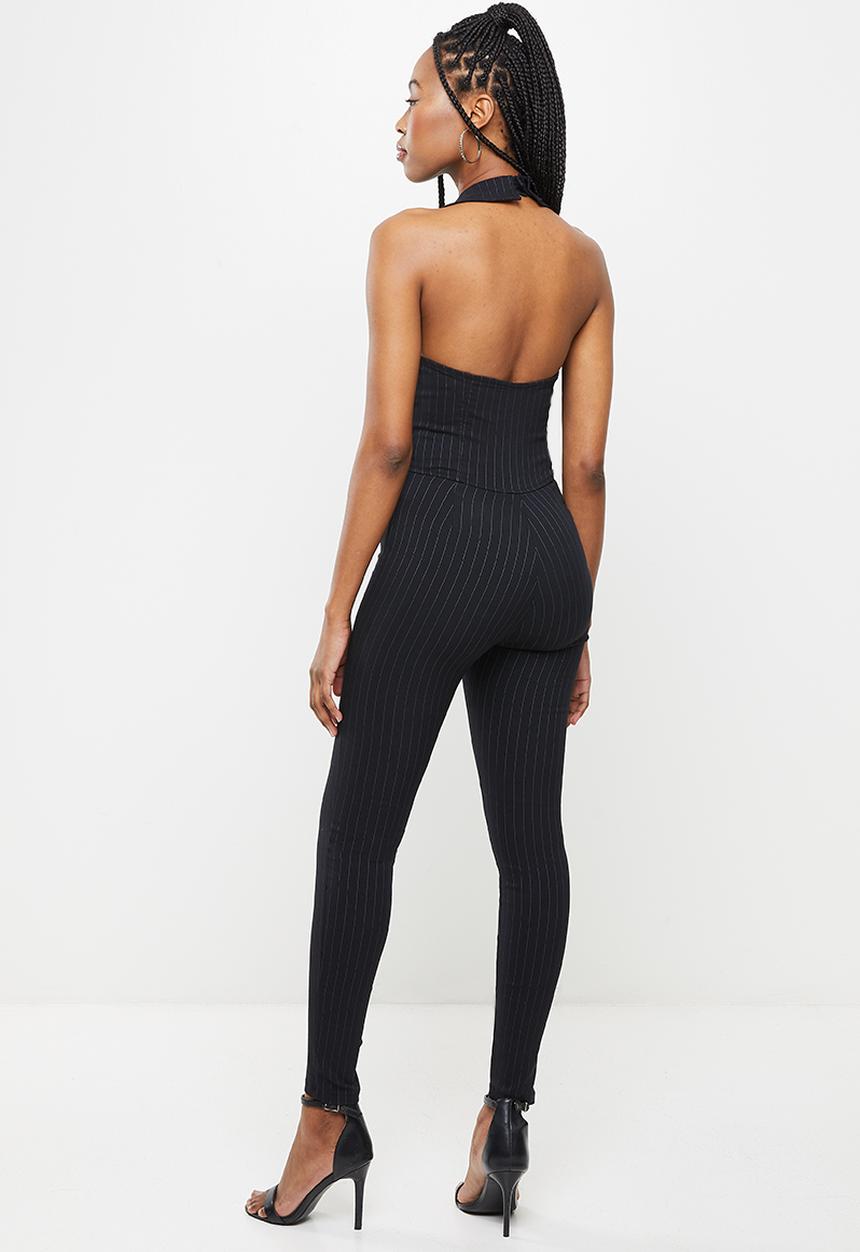 SISSY BOY - Halter neck jumpsuit - black & grey