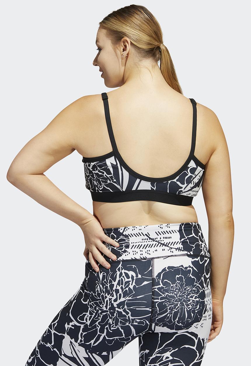 adidas Performance - Plus flower back strap bra - dash grey & black