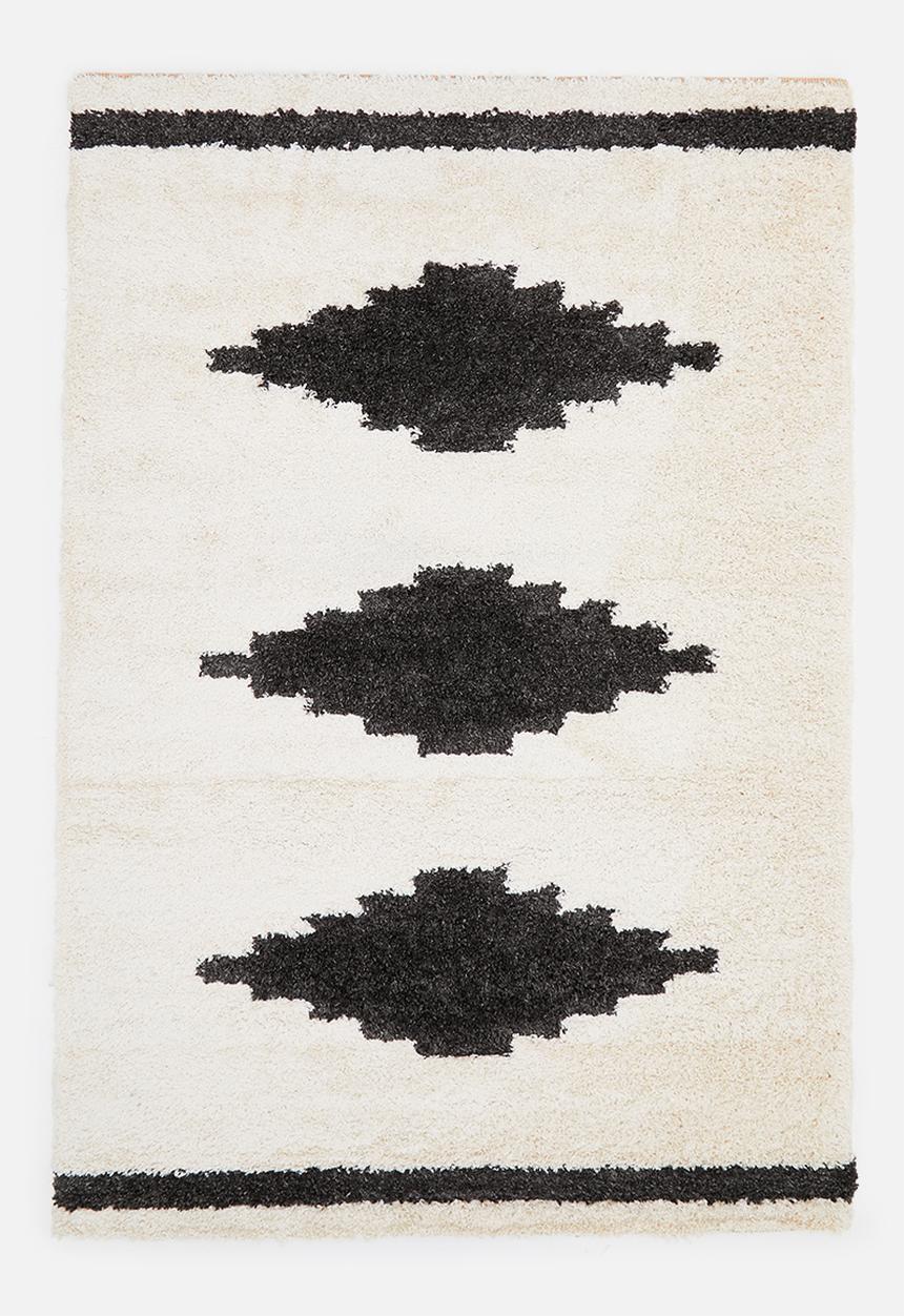 Fotakis - Gipsy shaggy rug - trio triangles black