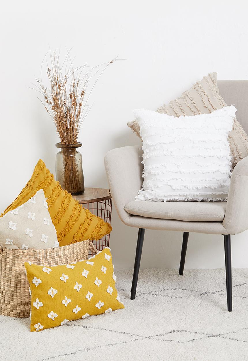 Sixth Floor - Nova tufted cushion cover - mustard