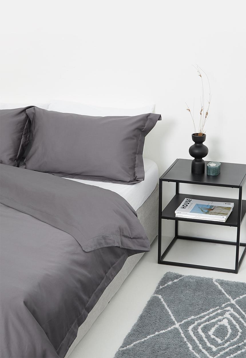 Sheraton Textiles - 400tc Egyptian Cotton straight stitch duvet cover set - charcoal 
