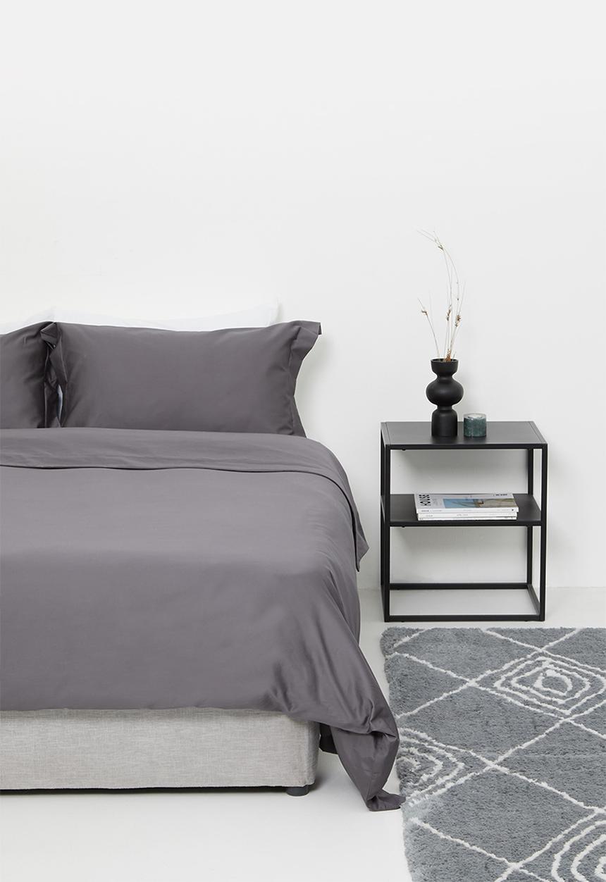 Sheraton Textiles - 400tc Egyptian Cotton straight stitch duvet cover set - charcoal 