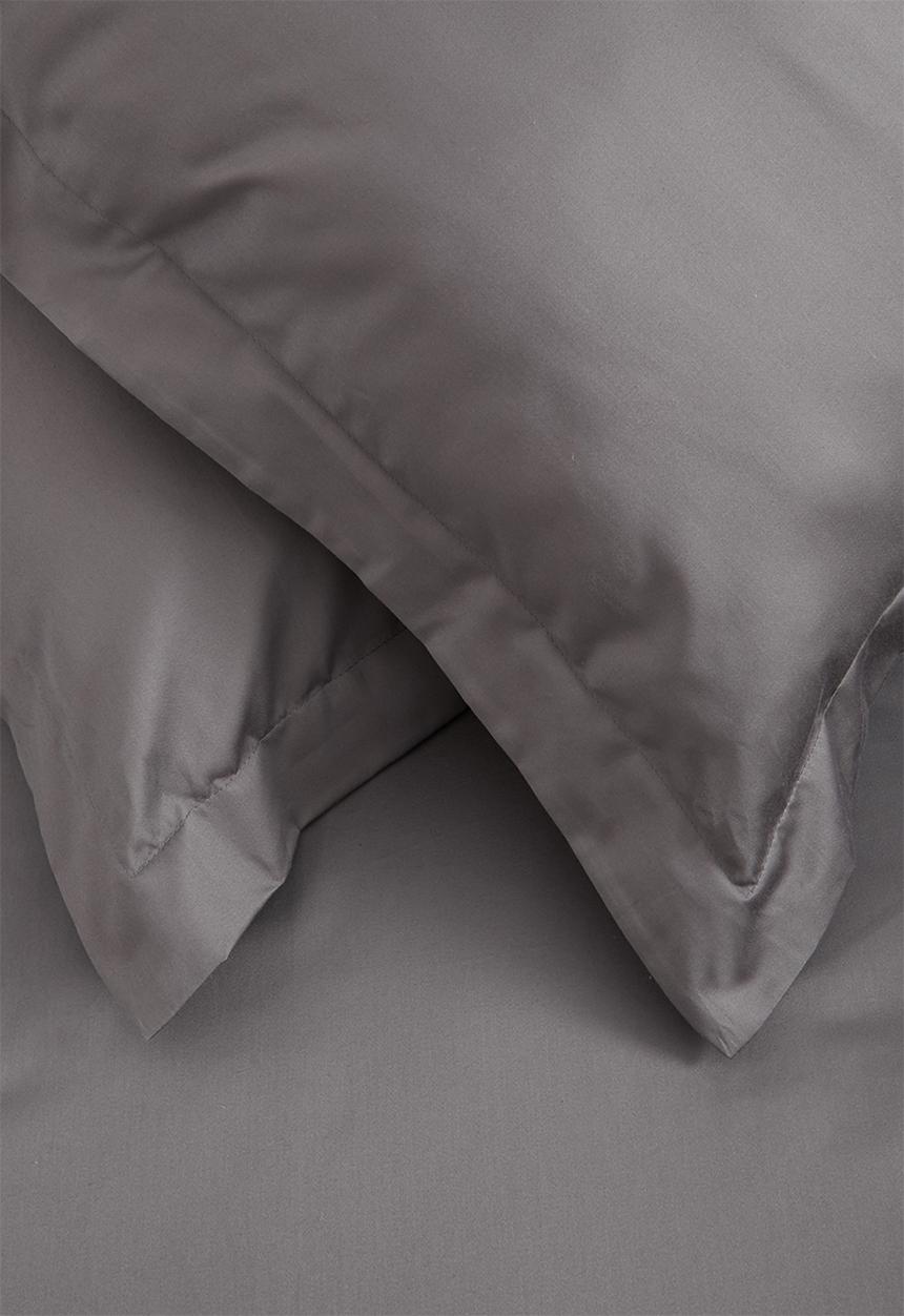 Sheraton Textiles - 400tc Egyptian Cotton straight stitch duvet cover set - charcoal 