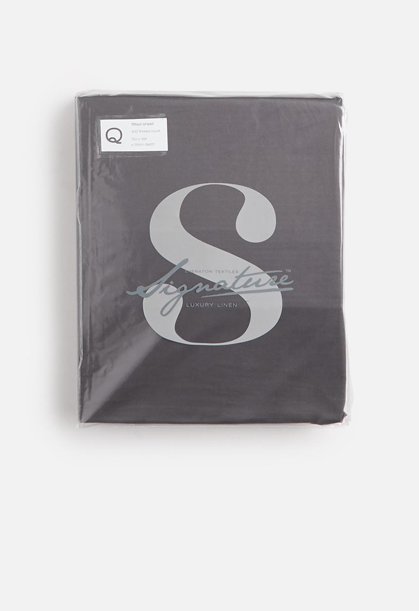 Sheraton Textiles - 400tc Egyptian cotton fitted sheet - charcoal 
