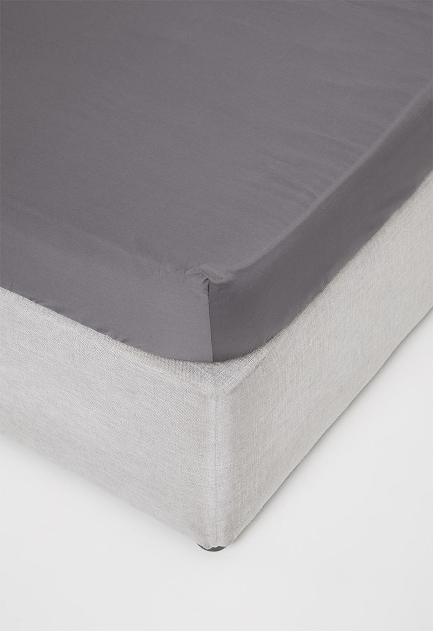 Sheraton Textiles - 400tc Egyptian cotton fitted sheet - charcoal 