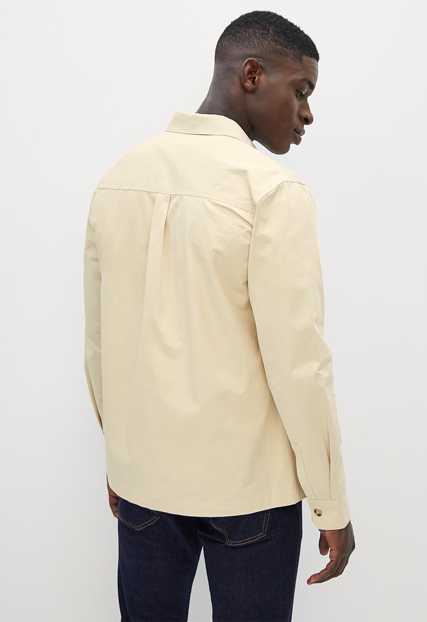 Lark & Crosse - Regular fit cotton twill shirt - stone
