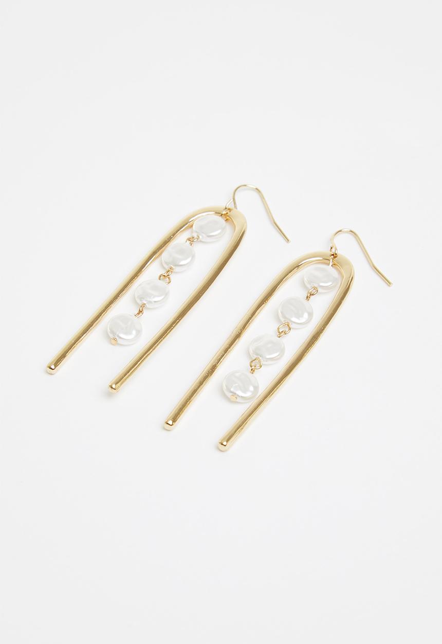 Superbalist - Dana statement earrings - gold & cream