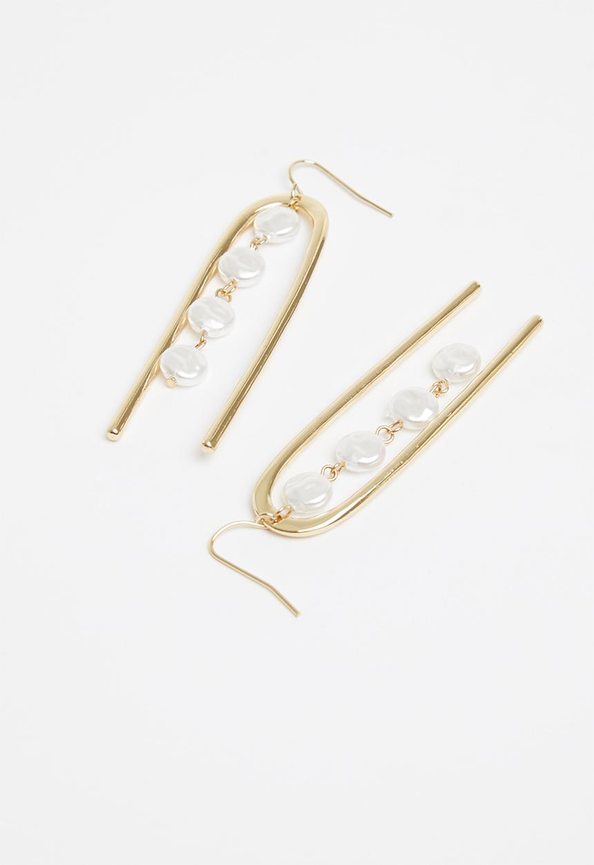 Superbalist - Dana statement earrings - gold & cream
