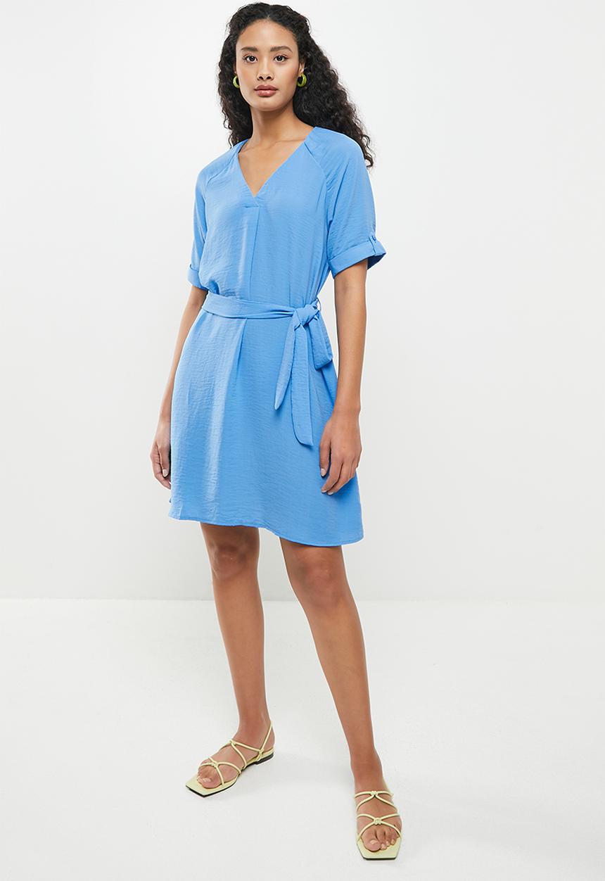 Jacqueline de Yong - Divya short sleeve dress - azure blue