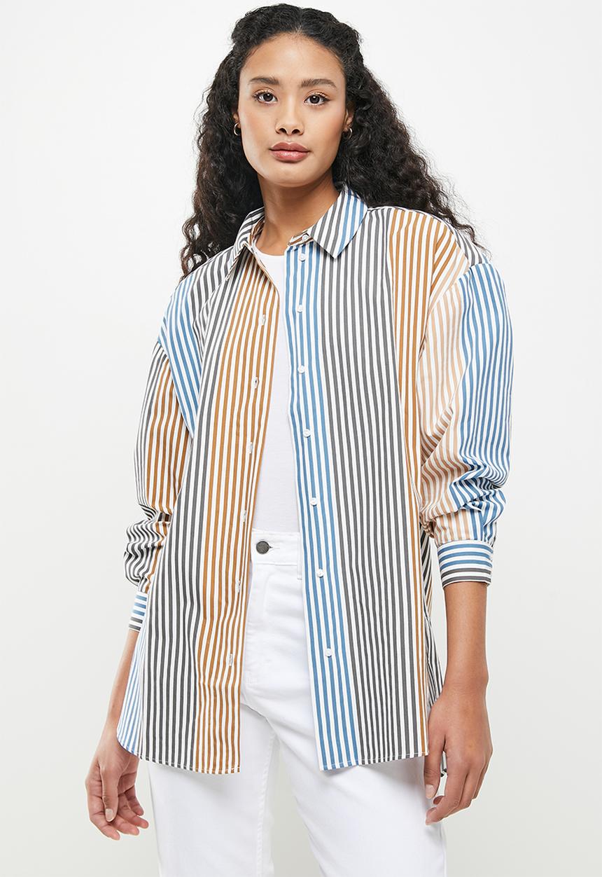 Jacqueline de Yong - Laura life striped loose shirt - multi 