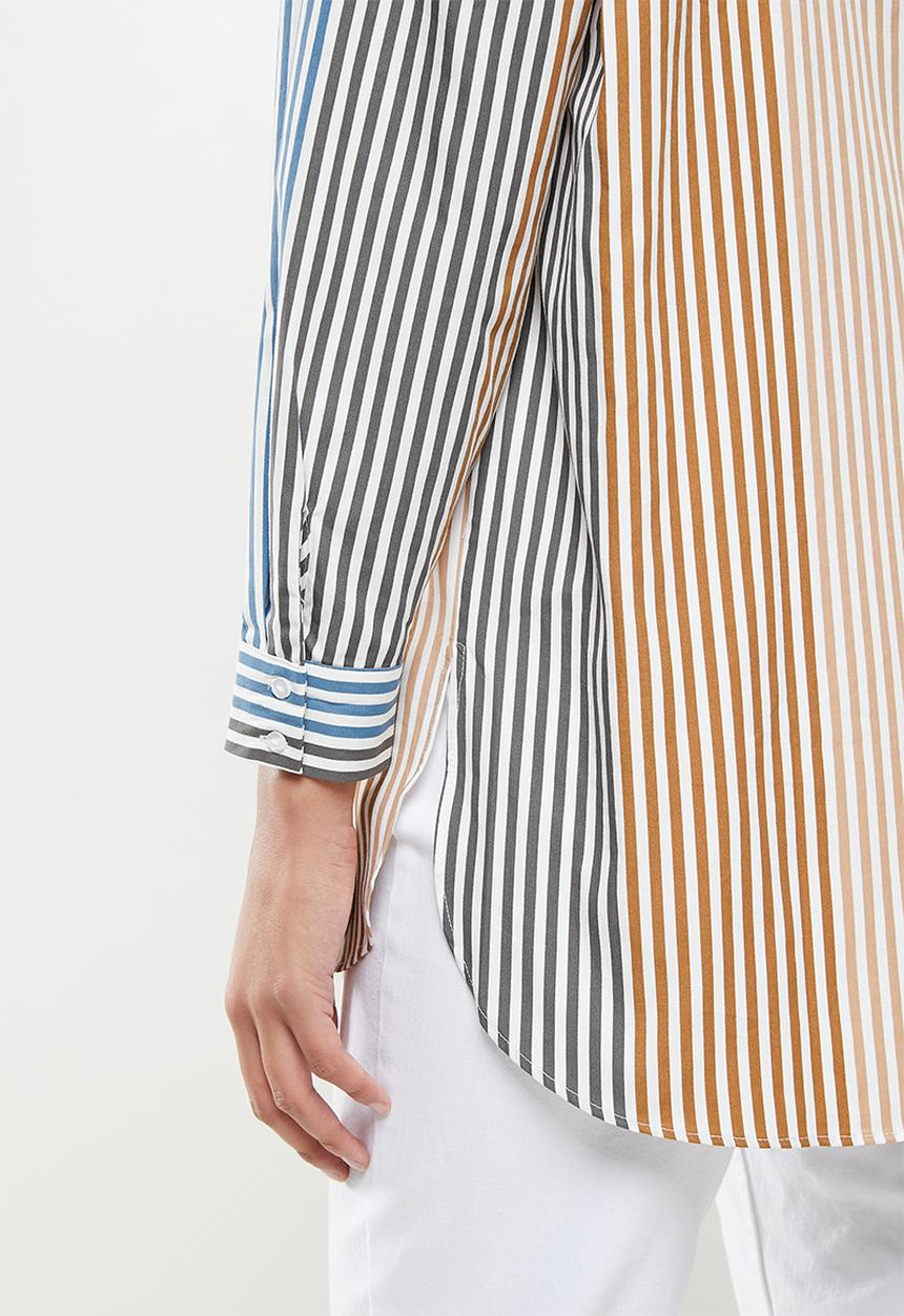 Jacqueline de Yong - Laura life striped loose shirt - multi 