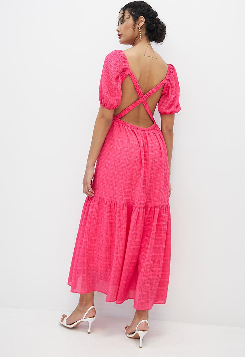 MILLA - Open back maxi dress - raspberry