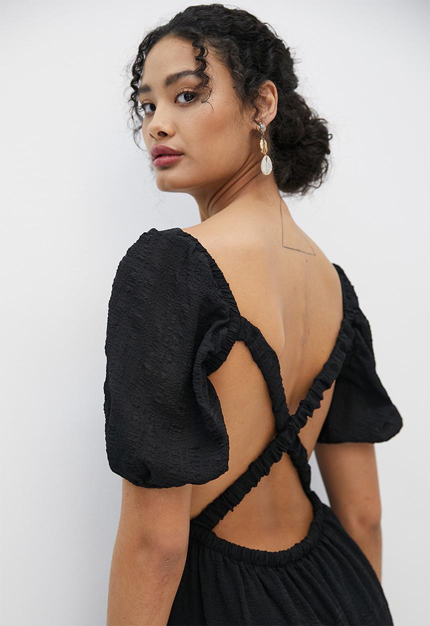 MILLA - Open back maxi dress - black