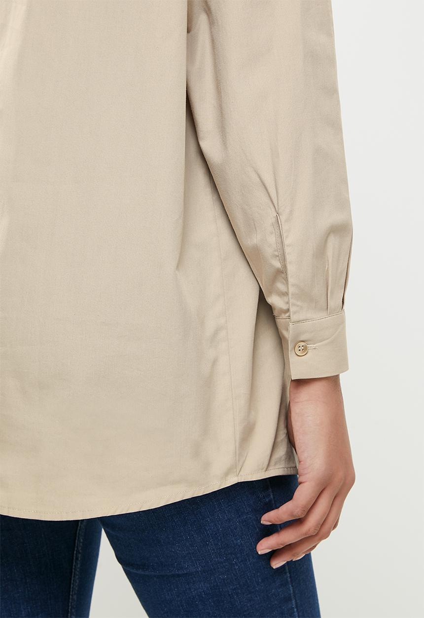 Jacqueline de Yong - Molly solid oversize shirt  - simply taupe