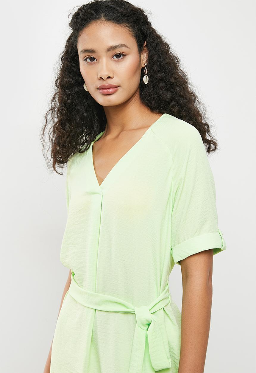 Jacqueline de Yong - Divya short sleeve dress - paradise green