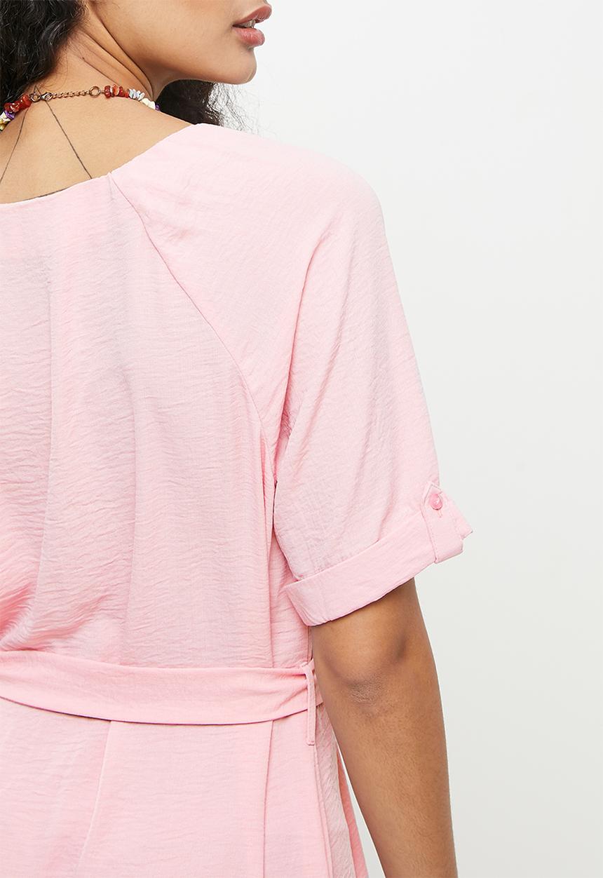 Jacqueline de Yong - Divya short sleeve dress - bleached mauve