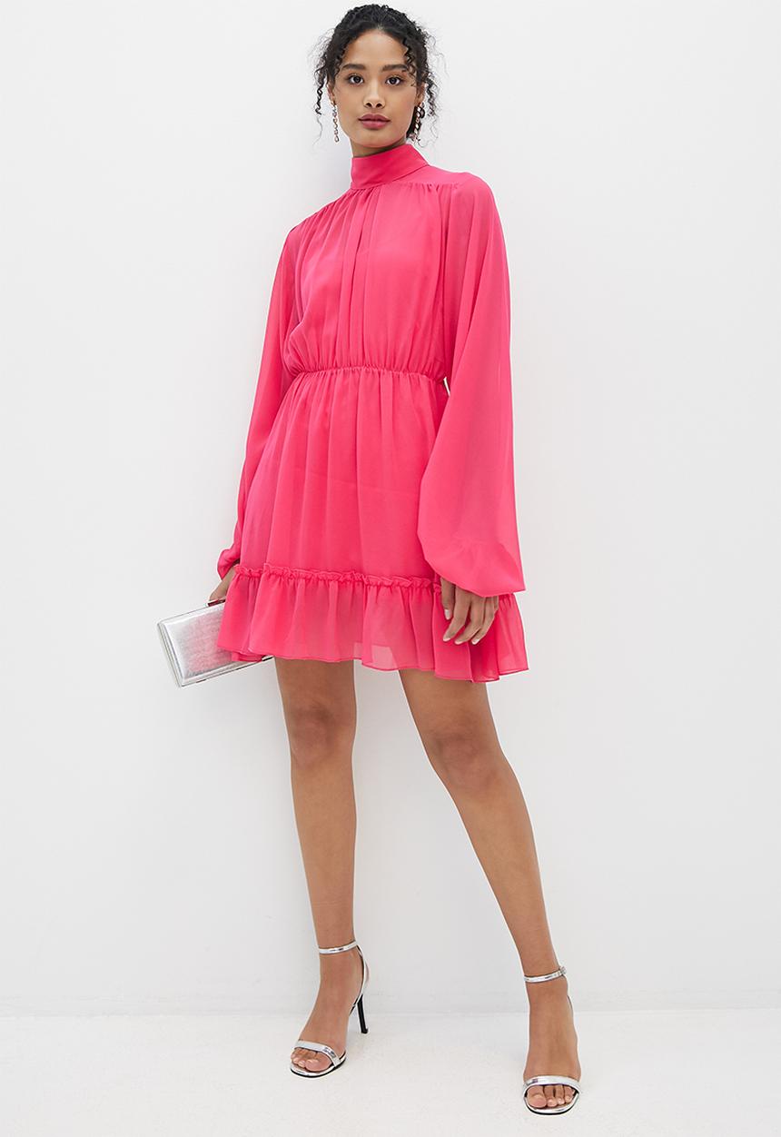 MILLA - Balloon sleeve dress - pink
