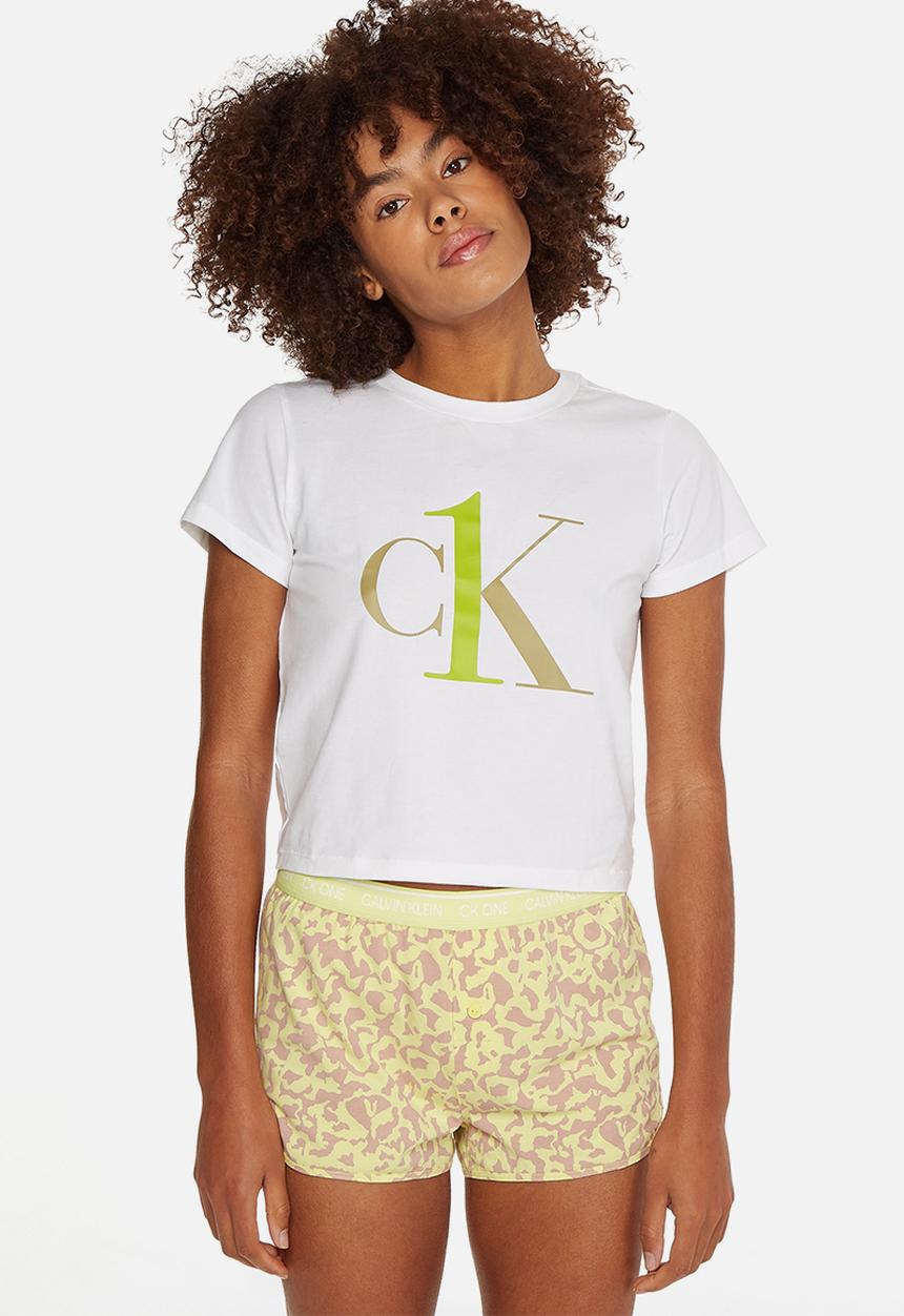 Calvin Klein - Ck one pj set - white/cyber green 
