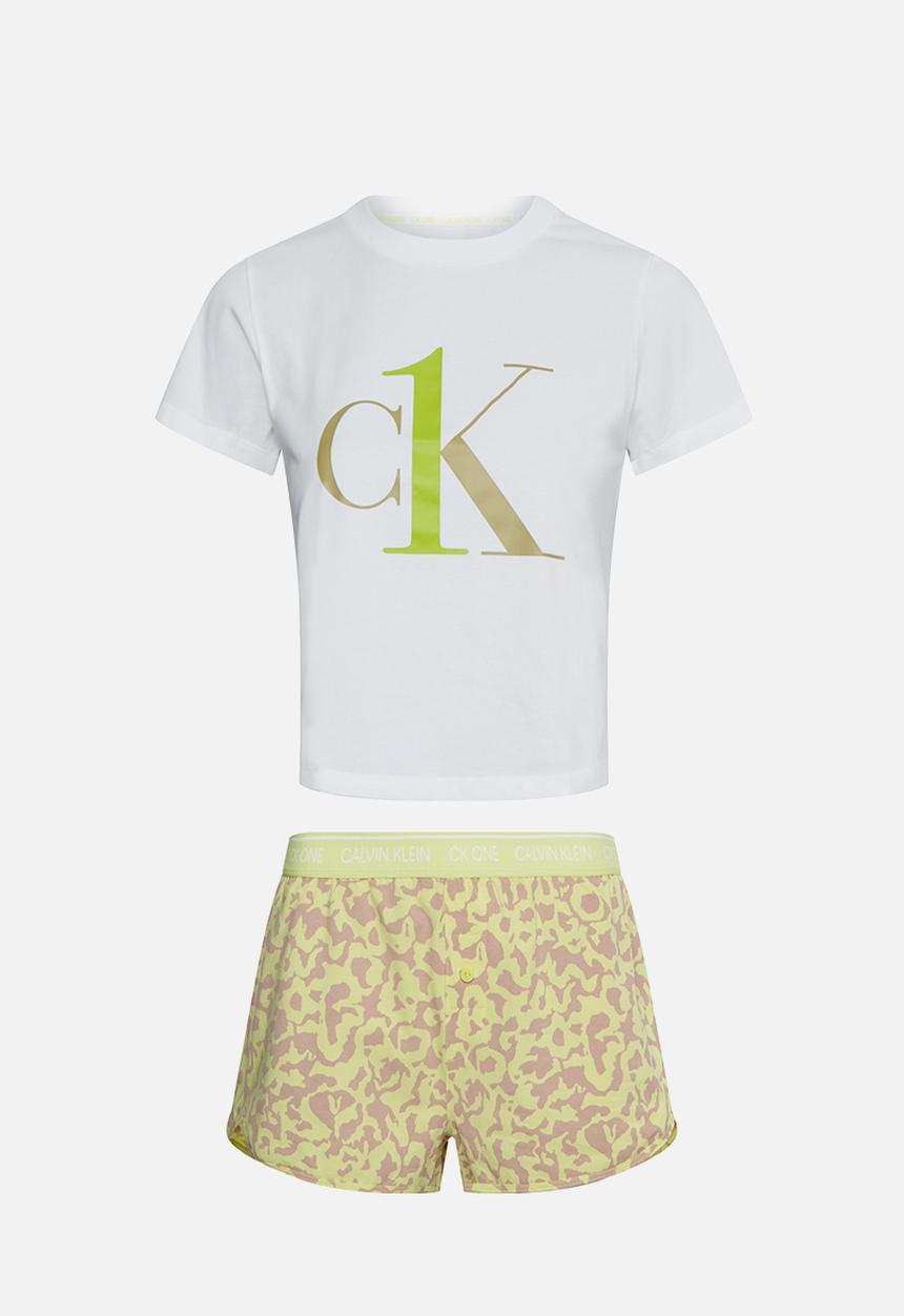 Calvin Klein - Ck one pj set - white/cyber green 