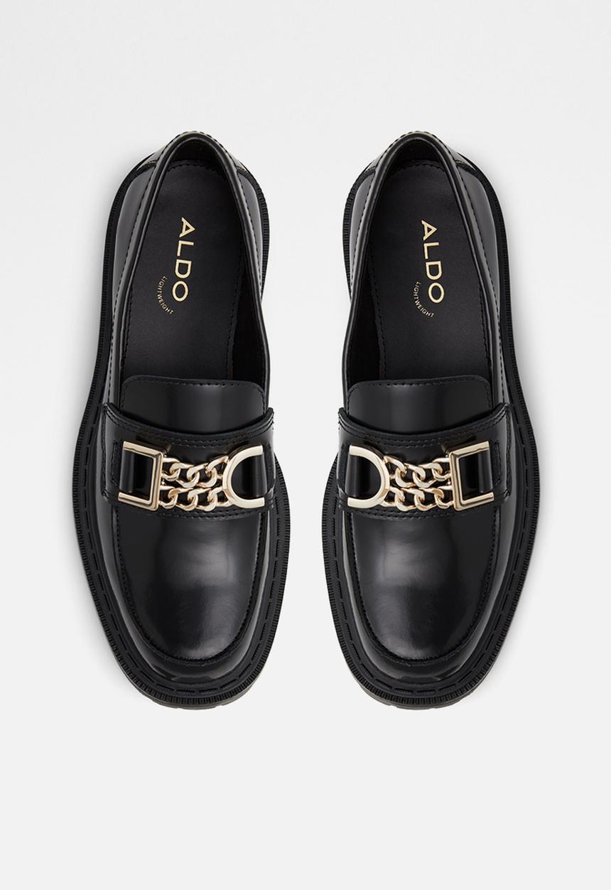 ALDO - Biglane leather platform loafer - black
