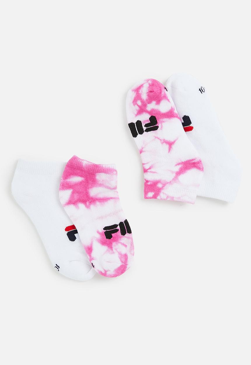 FILA - Sicily ankle sock 2 pack - white & pink