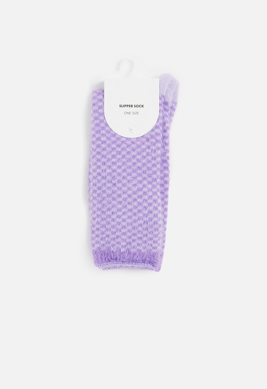 Cotton On - Fluffy sleep sock - thistle 