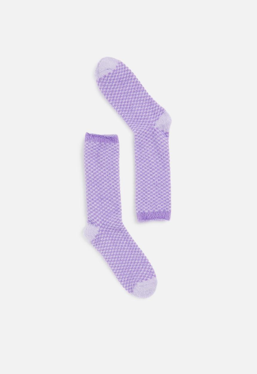 Cotton On - Fluffy sleep sock - thistle 