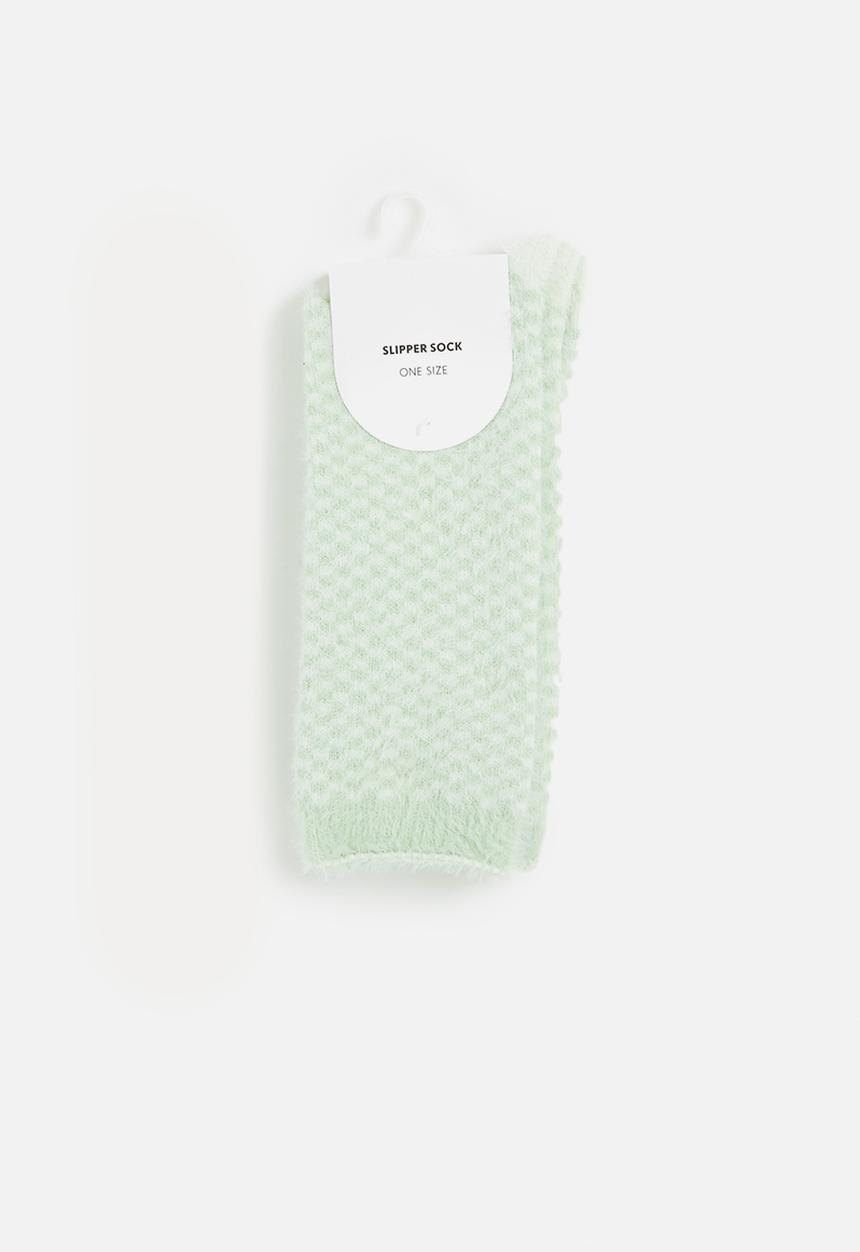 Cotton On - Fluffy sleep sock - pistachio 