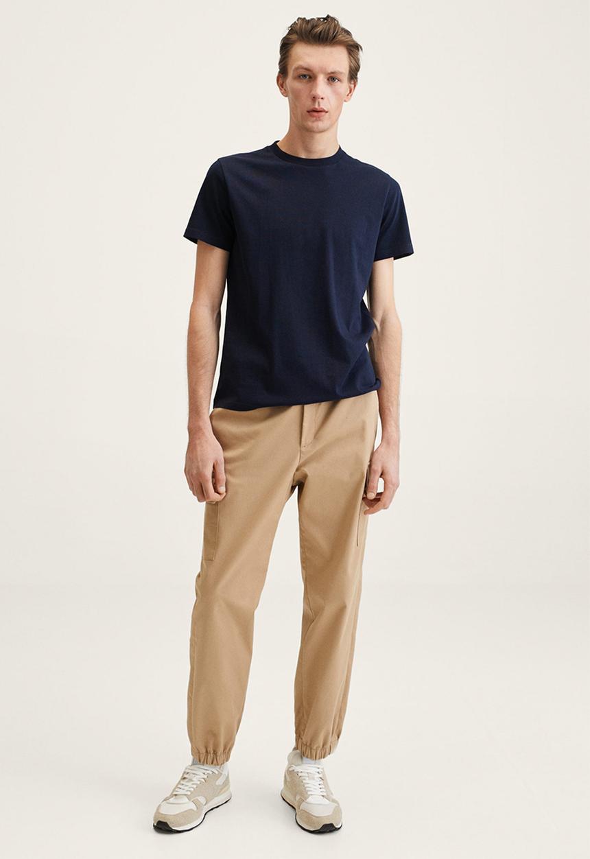 MANGO - Cherlo sustainable cotton T-shirt - dark navy