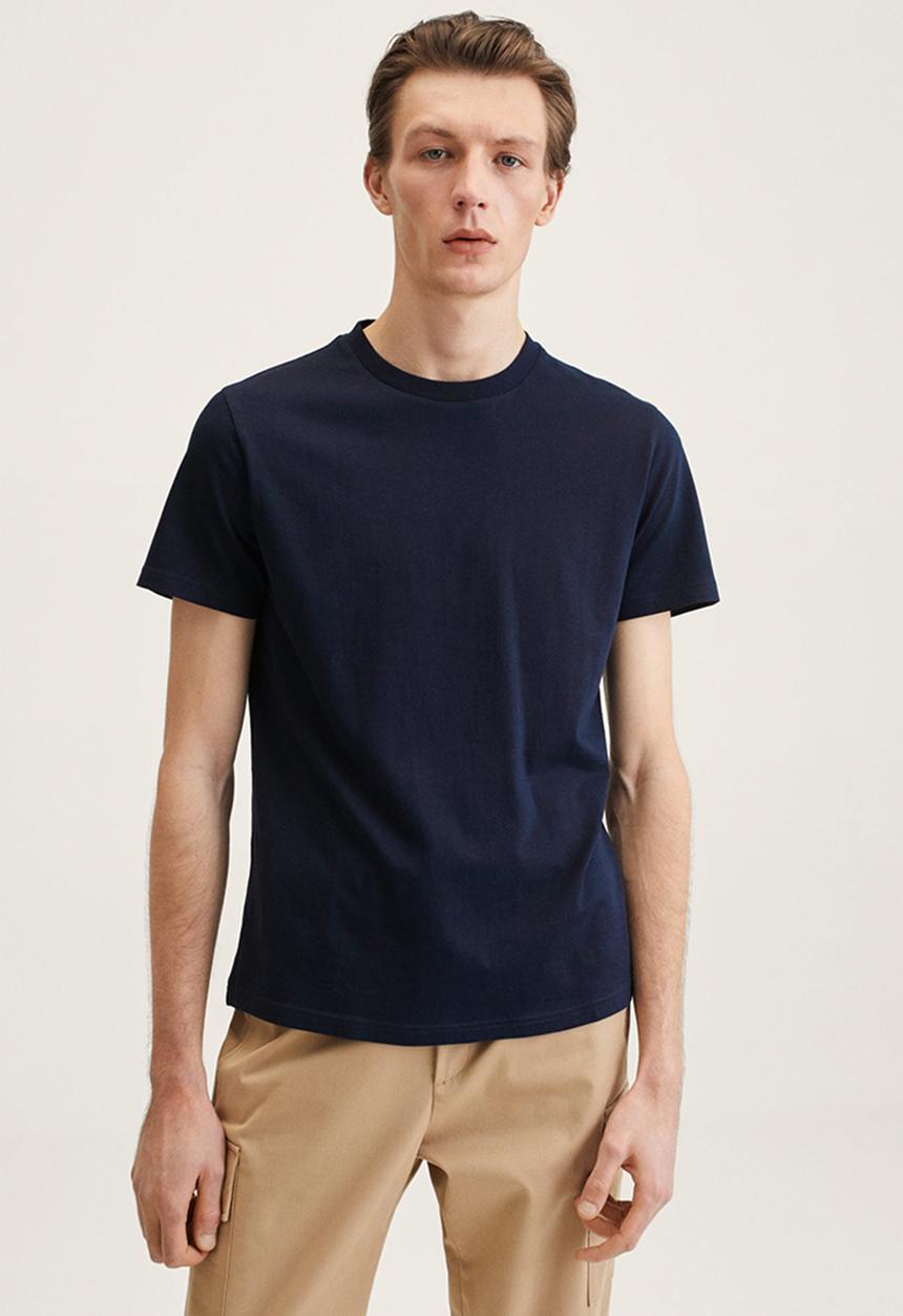 MANGO - Cherlo sustainable cotton T-shirt - dark navy