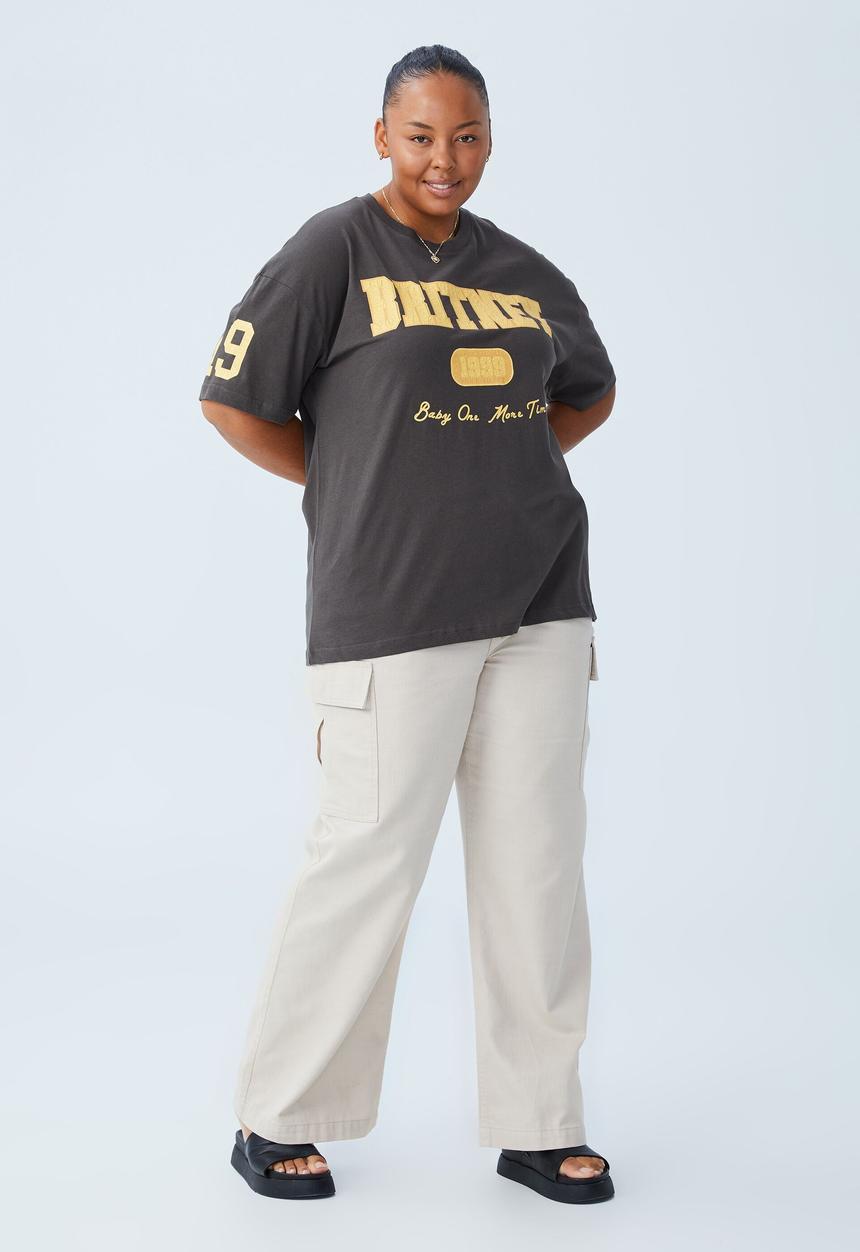 Cotton On - Curve oversized license graphic tee - Britney spears 1999 & ebony