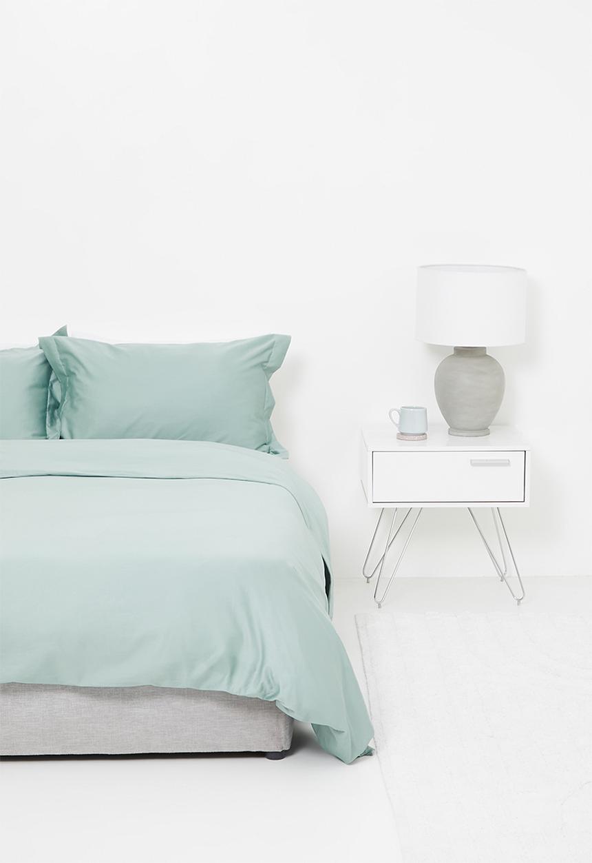 Sheraton Textiles - 400tc Egyptian Cotton straight stitch duvet cover set - duck egg 