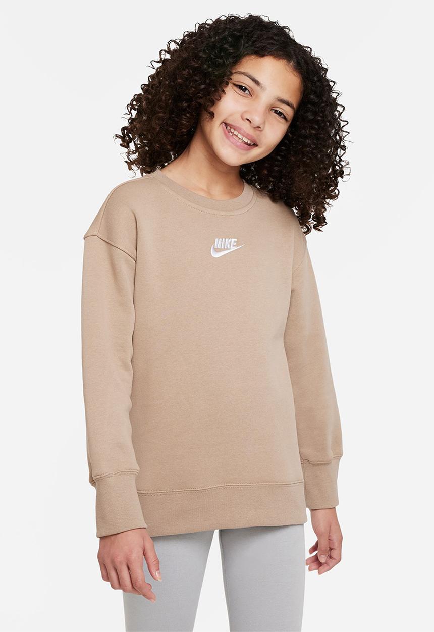 Nike - G nsw club flc bf crew lbr - khaki & white