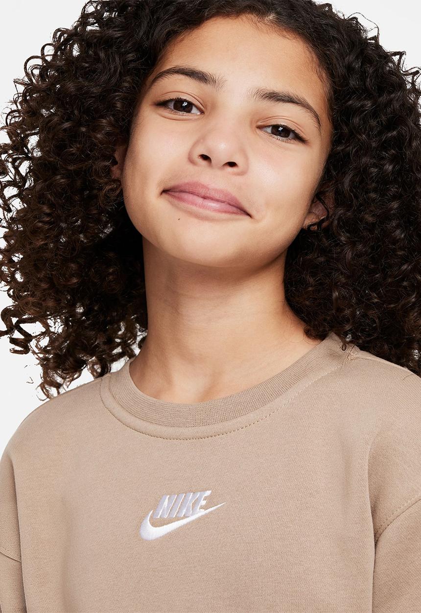 Nike - G nsw club flc bf crew lbr - khaki & white
