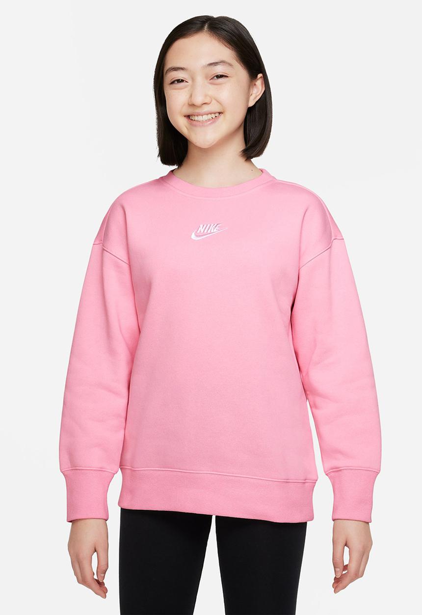 Nike - G nsw club flc bf crew lbr - med soft pink & white
